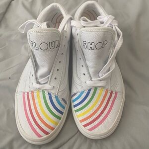 VANS Old Skool Flour Shop Rainbow Leather Shoes Mens 6 Women’s 7.5